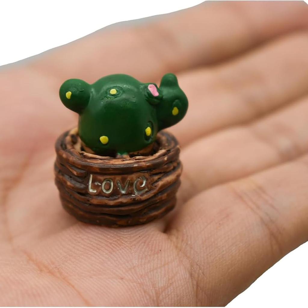 Pinenjoy 20 Pieces Miniature Cactus Plant Figurines, Cute Succulent Ornaments, Soothing Decor, Garden Accessories, Bonsai, Succulent Spheres,