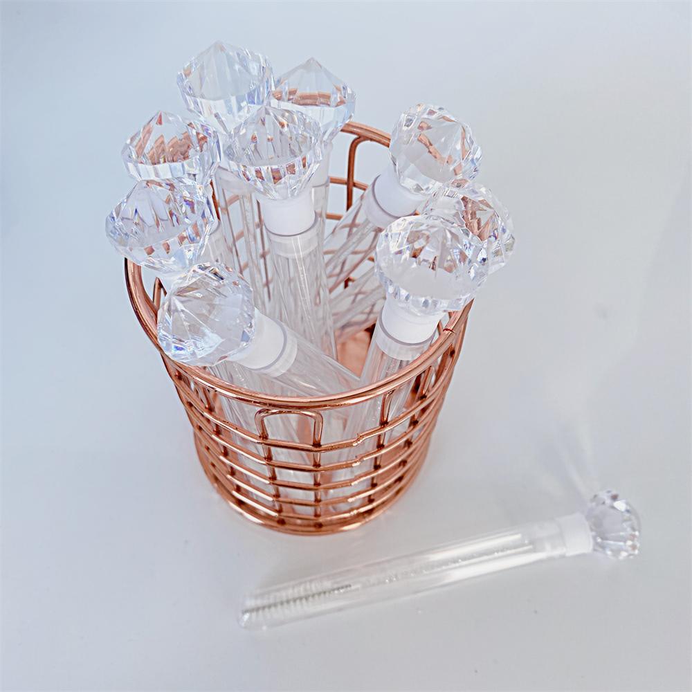20 pcs Big Diamond Lash Brush Disposable Eyelash Brush Spoolie Mascara Wand In Tube