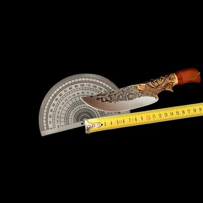 Longquan Küchenmesser 7Cr17CoMoV Stahlklinge Handgeschmiedet Allzweck Ausbeinmesser Kochmesser Scharfes Kochwerkzeug Holzgriff