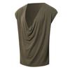 Men's Sleeveless Color Sports V-neck Base Shirt, Swing Neck Vest