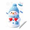 Holiday Decorative Gifts for Friends Christmas Window Clings, Cute Cartoon Snowman Stickers, Winter Snowflake Double-Sided Wall Stickers Static Glass