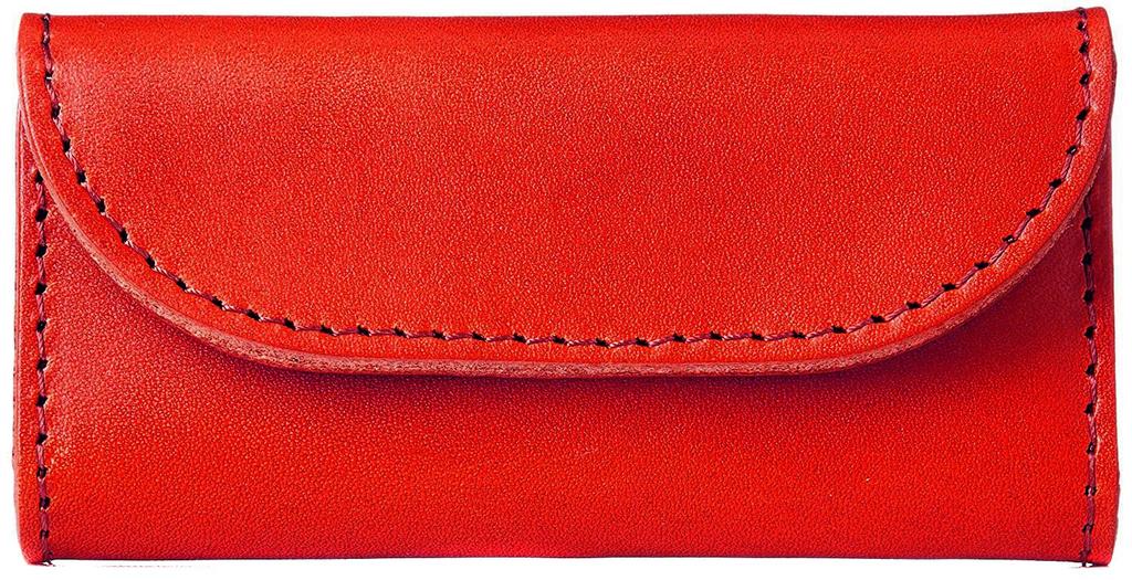 Červená2 Kožené pouzdro na klíče Tochigi, Vyrobeno v Japonsku, Pro muže i ženy, Přihrádky na karty, Pouzdro na chytrý klíč, Kompatibilní s chytrým klíčem, Pravá kůže, Vyčiněná hovězí kůže