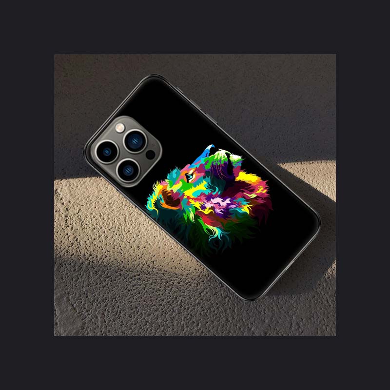 Bilder von farbigen Löwen-Telefonhüllen für Apple iPhone 15 13 12 11 14 Pro Max Mini Cover SE 2020 X XS XR 8 7 6 6S Plus 5 5S Shell Co