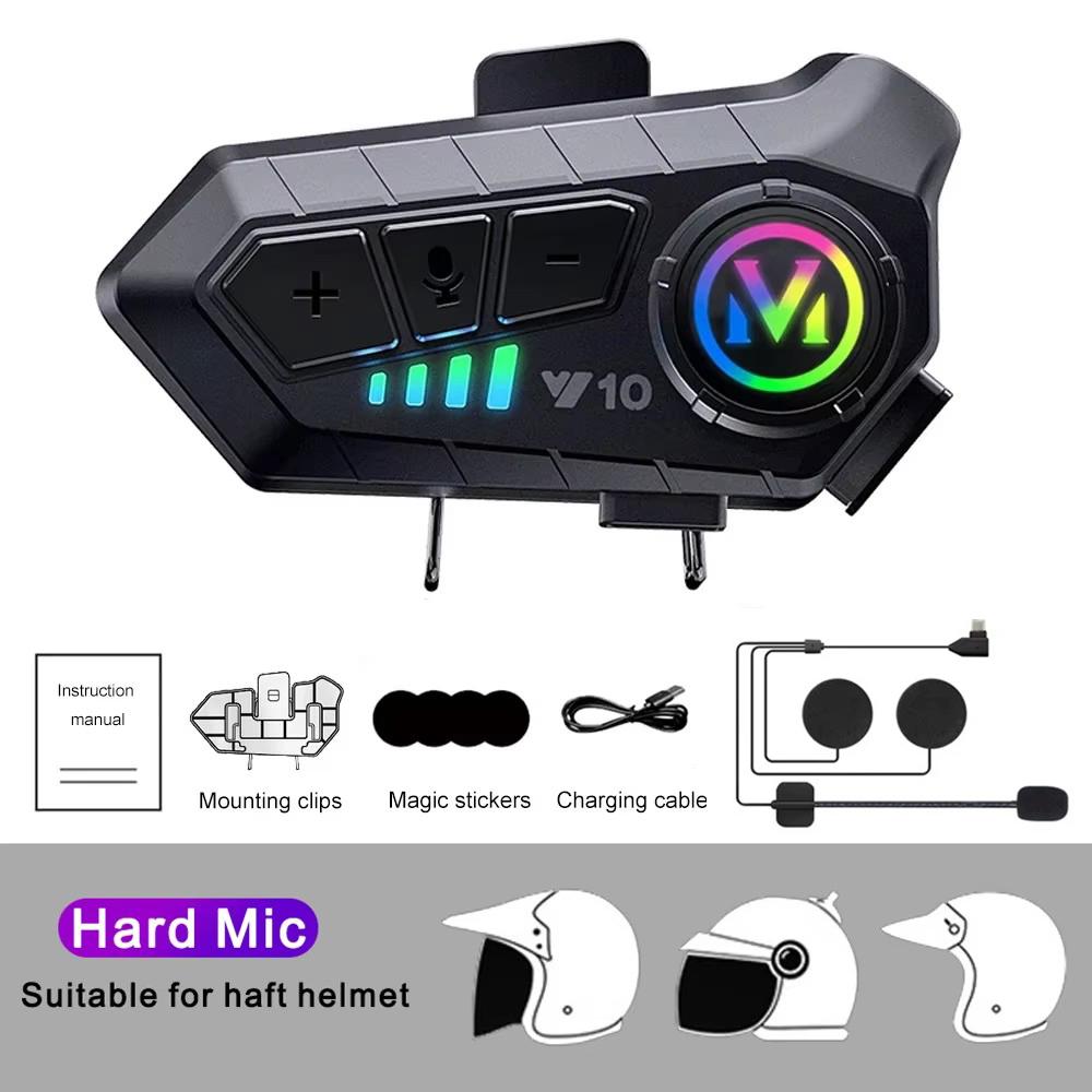 Bluetooth Motorcycle Helmet Headset Wireless IPX6 Waterproof Noice Reduction Earphone Super Long Standby HandsFree Headphone AE