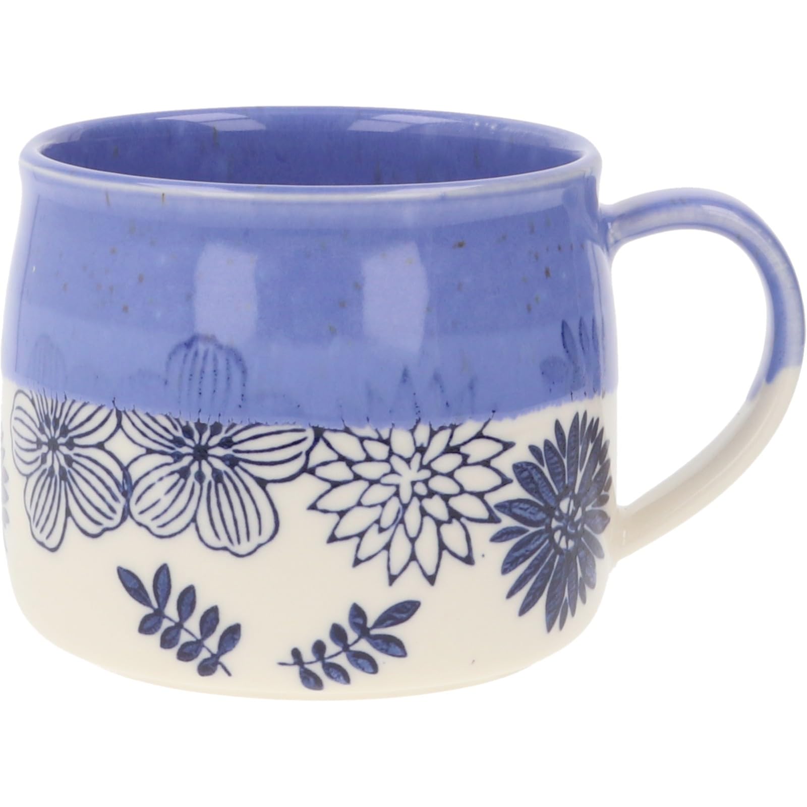 

Aito Seisakusho Floral Mino Dishwasher Made in Japan Garden Mug, Large, Approx. 400ml, Design, Blue, Ware, Safe, синий