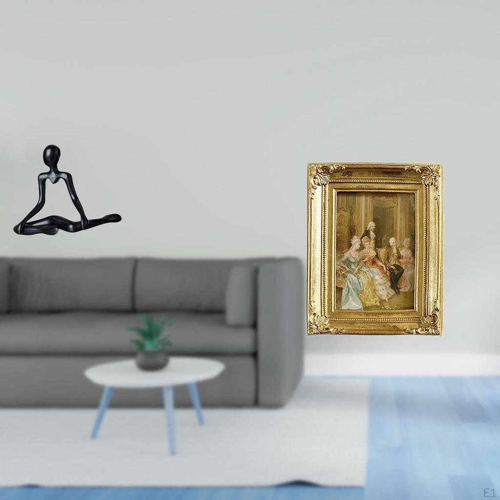 Creative Abstract Thinker Statue Resin Photo Frame Decorative Figurine Unique Sculpture Card Display