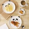 Panda Cartoon Style Ceramic Mug Saucer Rice Bowl Soup Bowl High Value Milk Coffee Cup Breakfast Cup Creative Saucer Lid