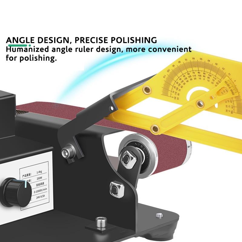 24V-8.5A 250W DIY Polishing Grinding Machine 30-240mm Multifunctional Grinder Mini Electric Belt Sander