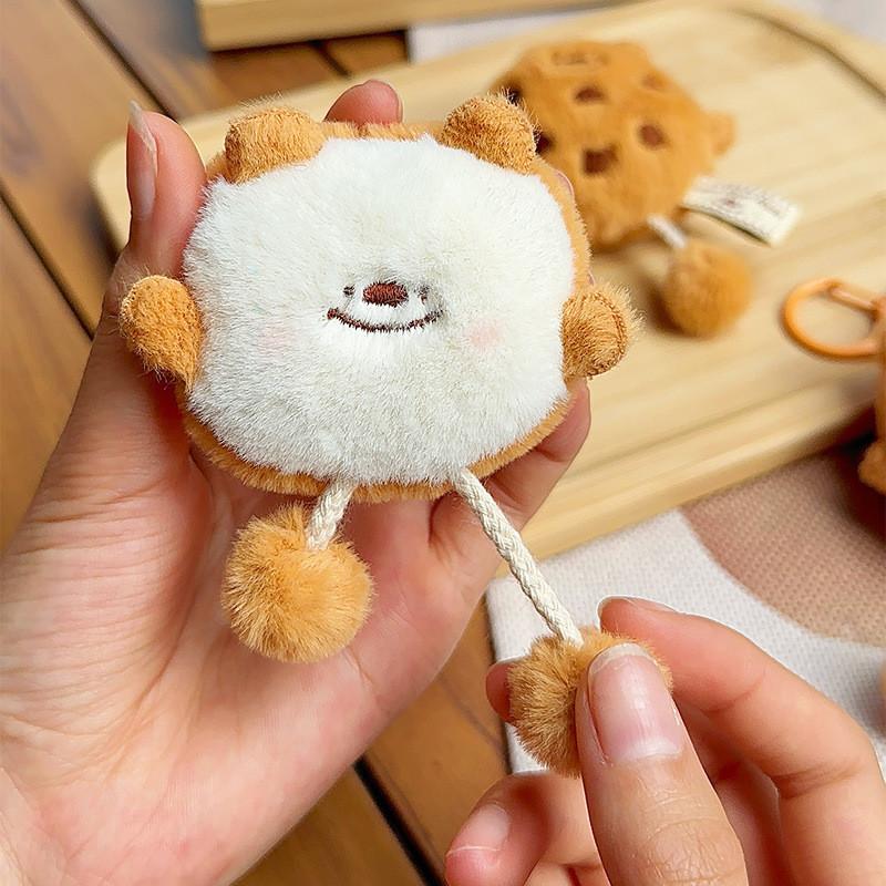 Bread Toast Sausage Adorable Mini Bear Plush Keyring Extensible Feet Kid Cartoon