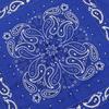 Trifong Bandana Blue 100% Cotton Bandana Adults Bandana Paisley Handkerchief Cashew Nut Pattern Men's Unisex Large 55cm x 55cm