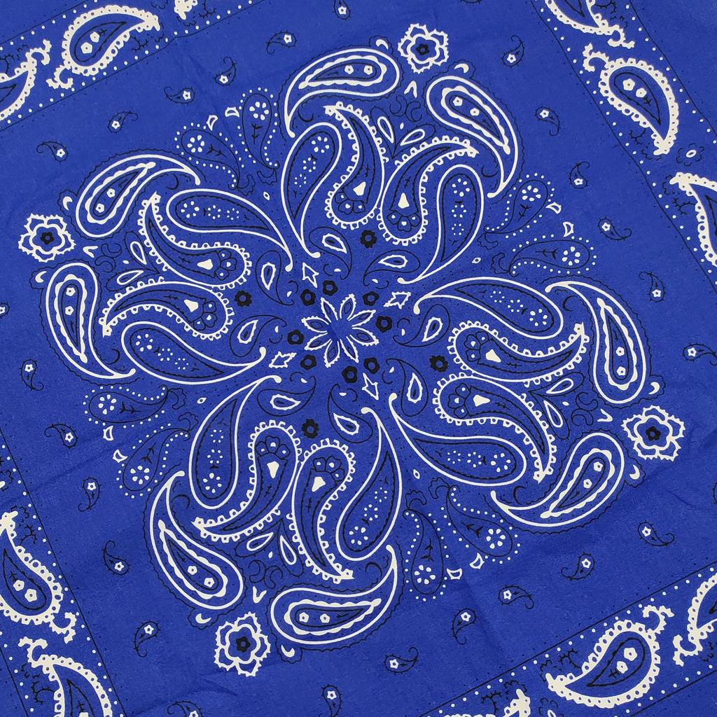 Trifong Bandana Blue 100% Cotton Bandana Adults Bandana Paisley Handkerchief Cashew Nut Pattern Men's Unisex Large 55cm x 55cm