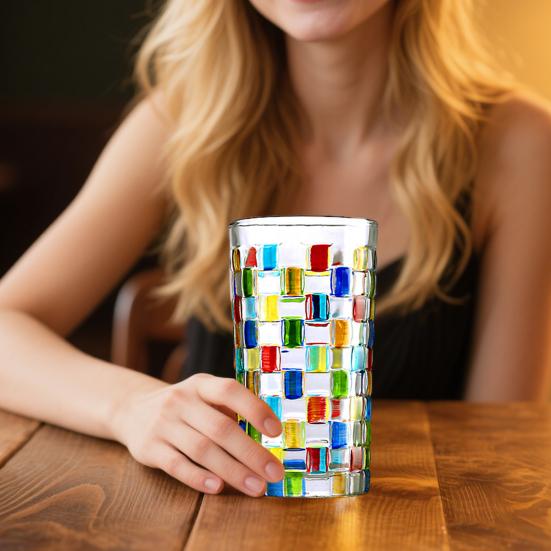 Colorful Hand-Painted Whisky Glasses Gothic Rock Style Wine Glass Dazzling Colored Soda Lime Glassware