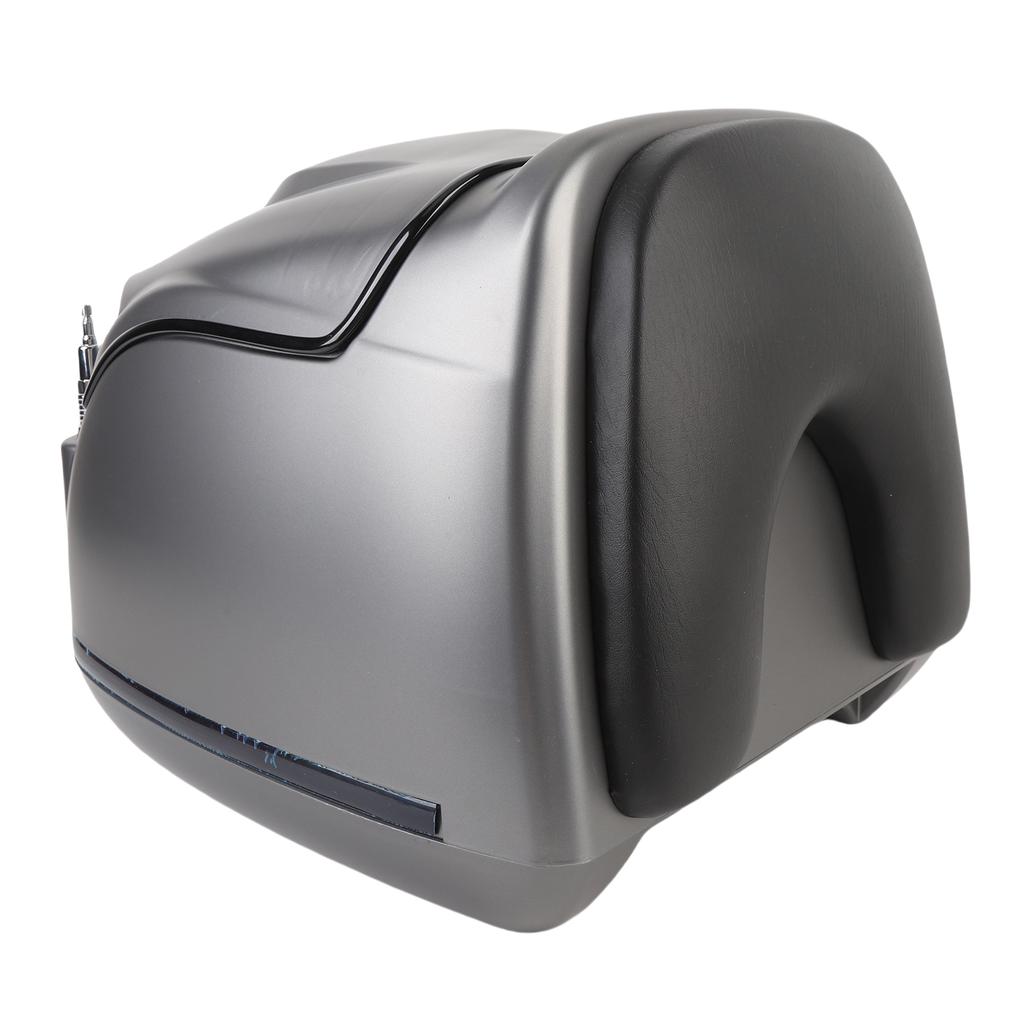 38L Motorcycle Top Box Waterproofing Universal Fit with Key Lock Base Plate Motorcycle Luggage Trunk Tail Storage