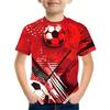 Summer New Boys Rainforest Animal Football Print Sports Short Sleeve T-Shirt Street Harajuku Style Children's Clothing Boys Tops