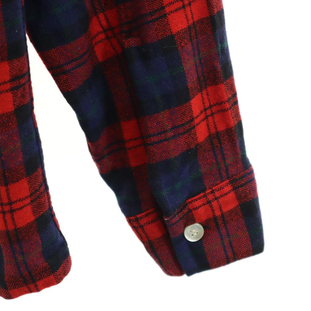 50s 60s Vintage Check Pattern Long Sleeve Flannel Shirt S Red Men's Used