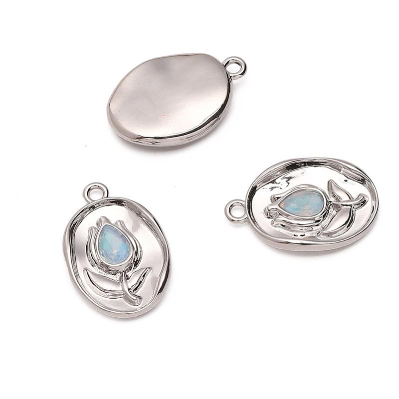 Kovové přívěsky s tulipánovým přívěskem 14 x 21 mm na výrobu šperků Náhrdelník s vlastními rukama