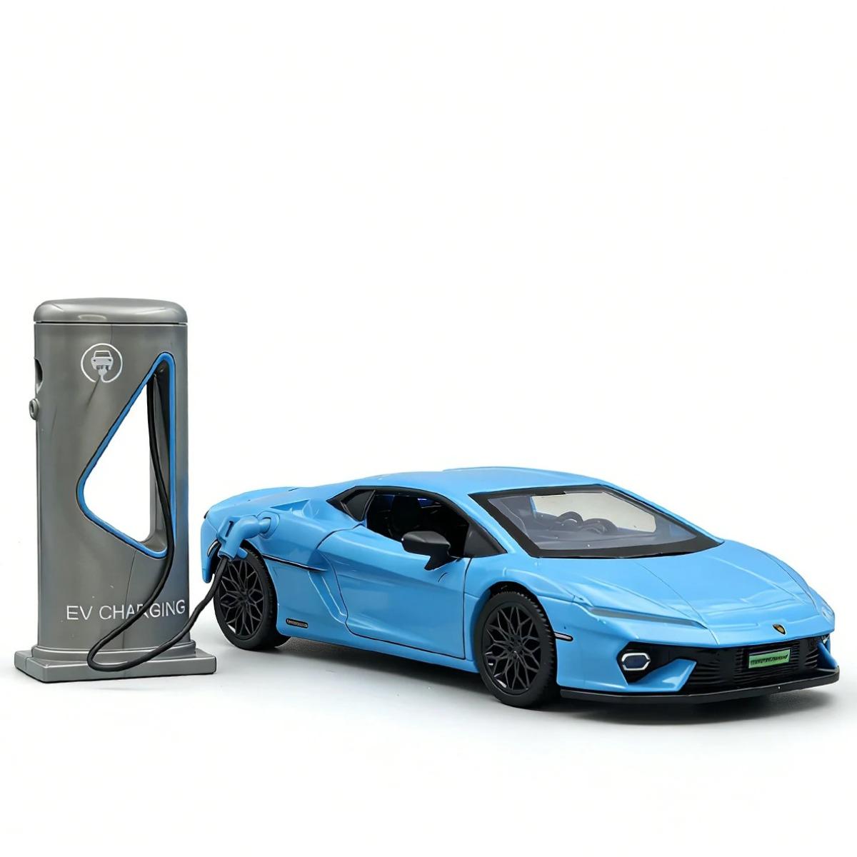 

НОВИНКА 1/32 Lamborghini Temerario Суперкар Сплав Модель Игрушечная Машинка Литые Металлические Звук и Свет Игрушки для Детей Транспортное Средство синий