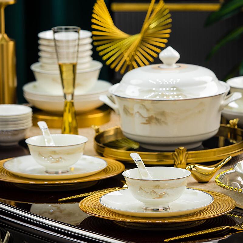 Chuyi Qi 56-Piece European Style Vintage Bone China Dinnerware Set