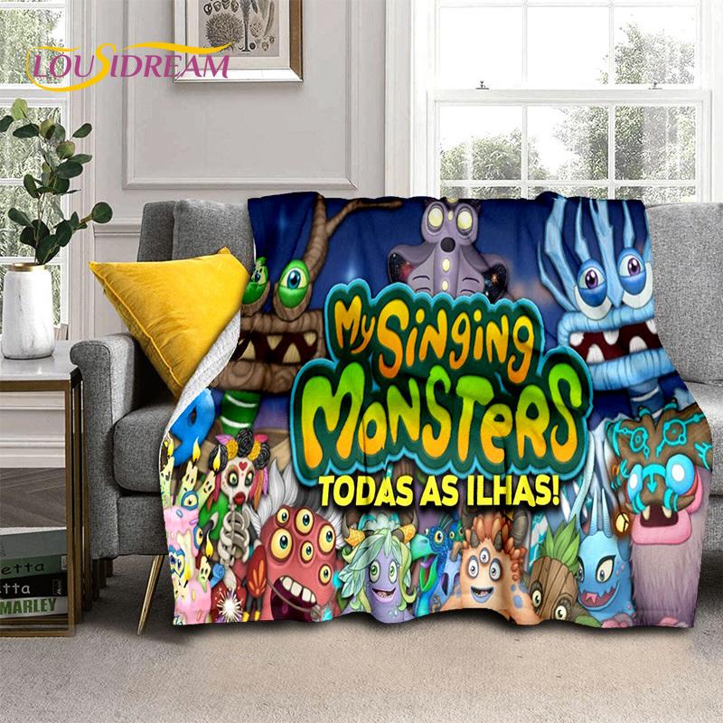 Cartoon Video Music Game My Singing Monsters 3D Blanket,Soft Throw Blanket for Home Bedroom Bed Sofa Picnic Travel Blanket Kids