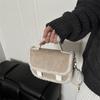 Women Light Luxury Fashion Korean Style Casual Frosted Splicing Commuter Versatile Crossbody Small Square Bag