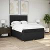 Exclusive House - Slatted Bed Base with Mattress Black 140x190 Cm Fabric