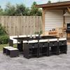 Vidaxl 13-Cz. Garden Furniture Set, Cushions, Black, Rattan PE