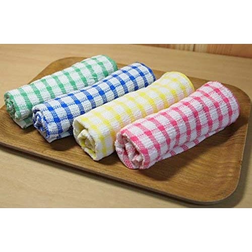 USK STORE Soft Kitchen Cloths, 12-Pack, Absorbent, Thick, Durable, Waffle-Shaped, 100% Cotton, Dishcloths, Towels, Leisure (12)