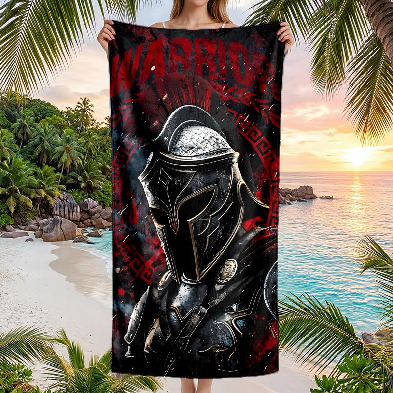 Gladiator Helmet Fashion Beach Towel: Ideal for Summer Adventures Soft, absorbent and quick drying suitable for swimming and bathing