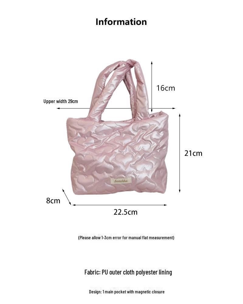 49221 Sac à main matelassé mignon petit carré pour le petit-déjeuner et le shopping