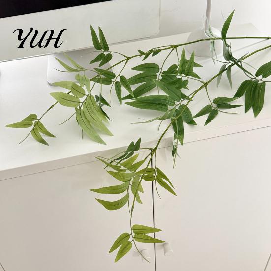 Atmosphere Enhancing Floral Decor Bamboo Tree Branches, Long Stems Faux Greenery, Artificial Plants, Leaves Durable Fake Branches for Vases Stems, Zen