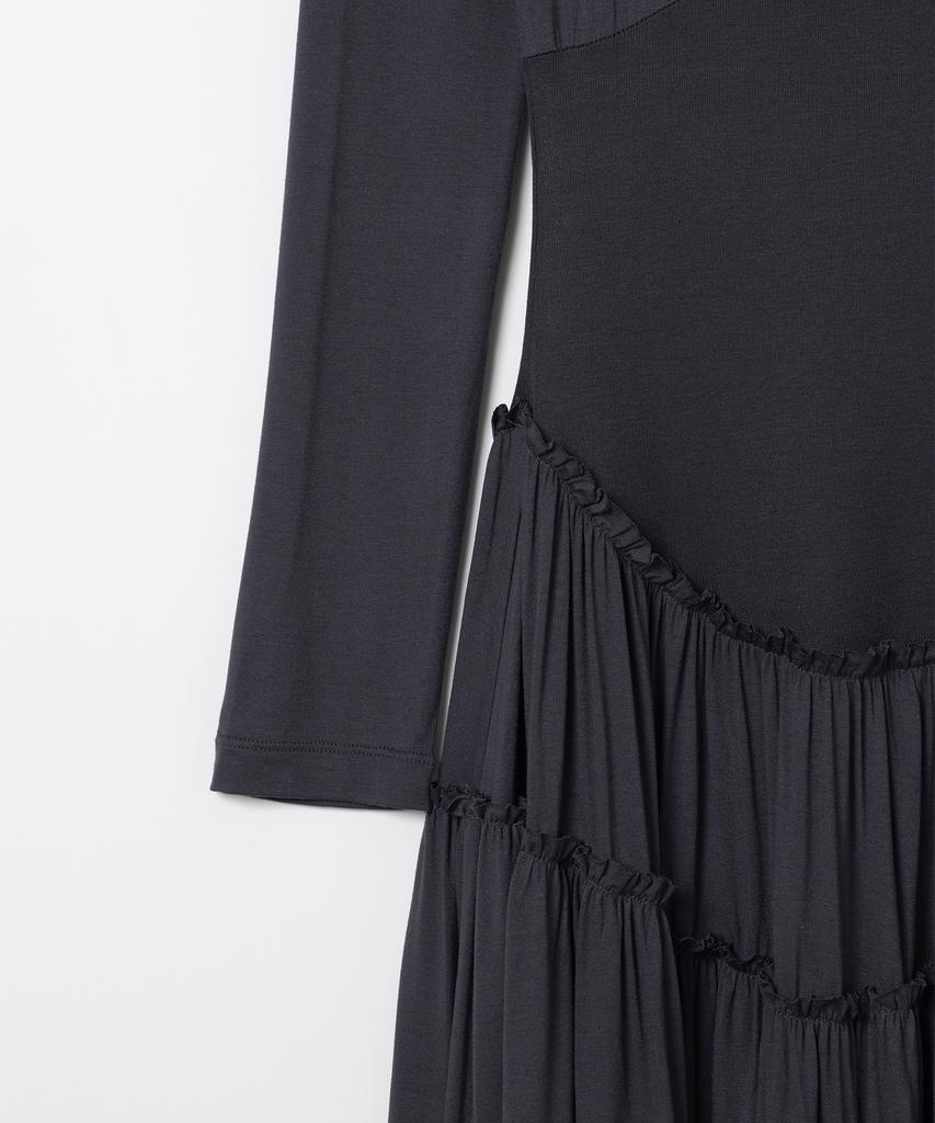 Milo Woman Jersey Shirred Maxi Dress [Charcoal]