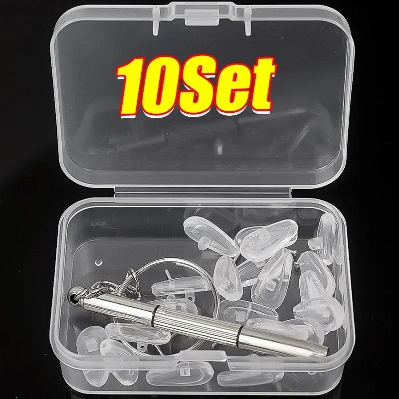 20Pcs/Set Silicone Glasses Nose Pad Airbag Soft Air Non-Slip Air Cushion Boles with Screws Screwdrivers Eyeglasses Accessories