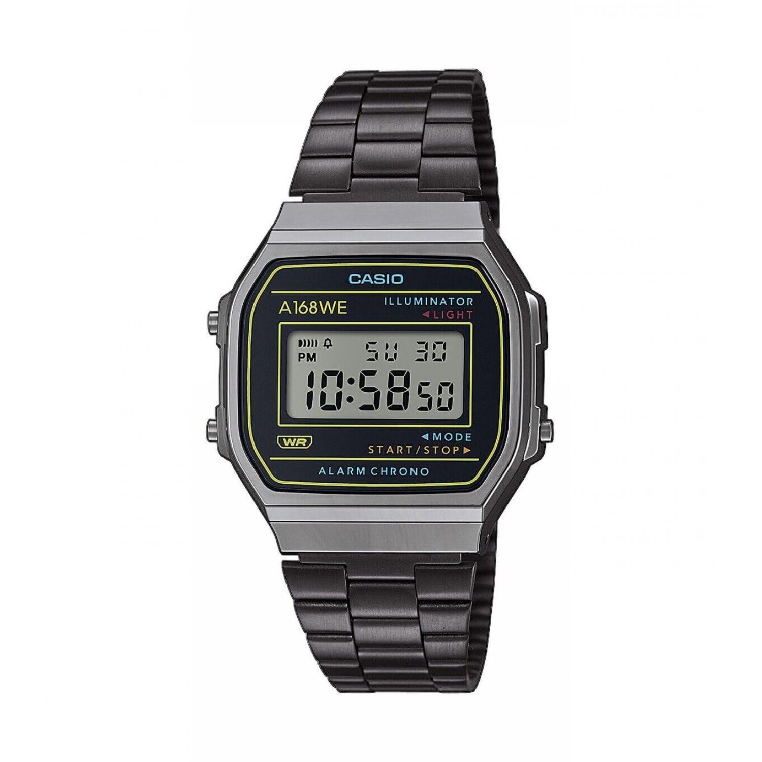 Casio Unisex Digital Quartz Watch A168WEHB-1AEF Stainless Steel Bracelet Gray