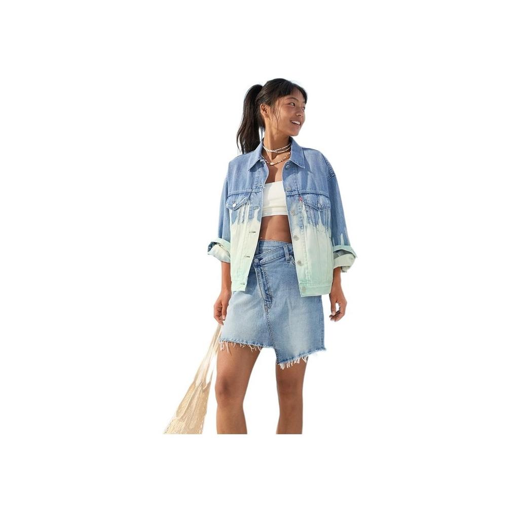 Levis Cool Series American Vintage Loose Casual Lapel Long Sleeve Denim Jacket Women Jackets Light-Blue 002Z0-0000