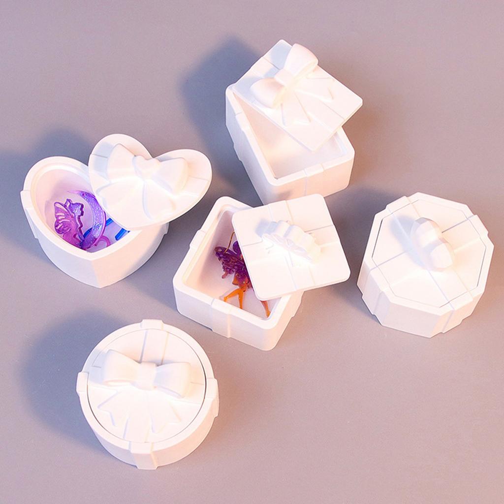 Silicone Mold for Christmas Gift Storage Box Candle Jar Making Mould Jewelry Container Mold Creative Resin Art Supplies