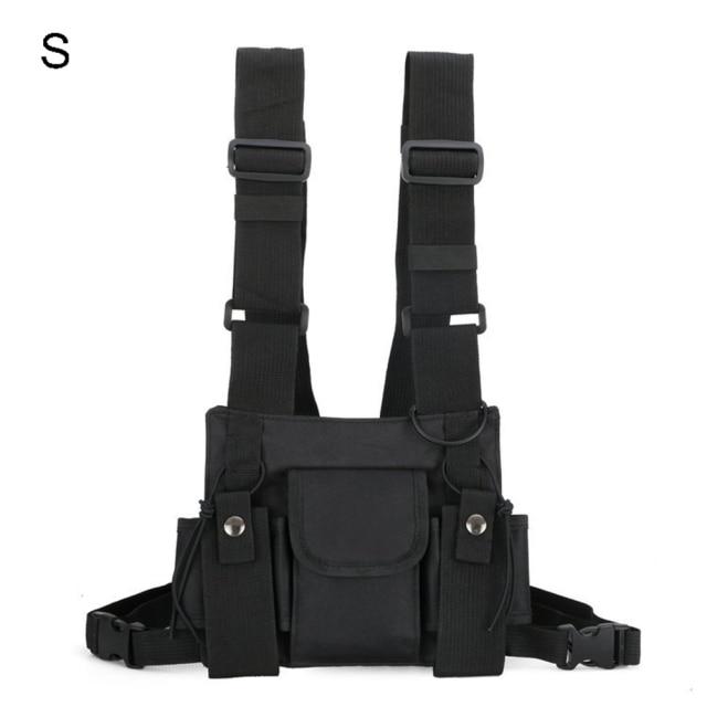Unisex Outdoor Adjustable Vest, Chest Pouch, Shoulder Waist Bag, Wearable and Durable