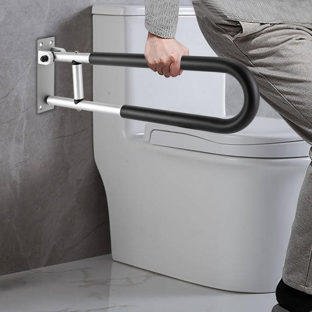 23,6 tum Vikbara Dusch Badrumstillbehör, Ledstång Handtag, Väggmonterat Toalett Säkerhetsstöd för Äldre Seniorer Funktionshindrade