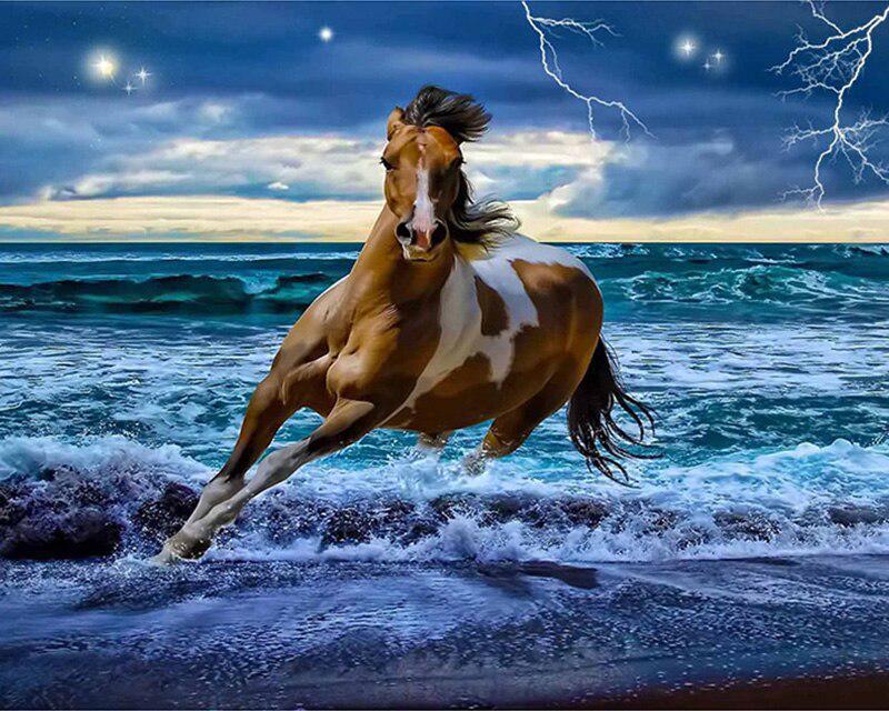 Diamond Embroidery Tsunami Animal Seagull Handmade Gift Diamond Painting Horse Animal Flower Full Square Round Drill Needlework Handmade Gift