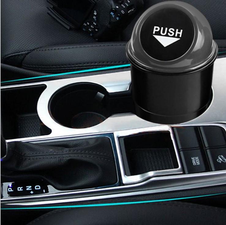 Stylish Car Trash Bin with Lid - Compact Door Storage