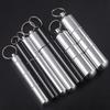 Stylish Cigarettes Container with Keychain Portable Cigarettes Holder Aluminum Metal Cigarettes Storage Tube for Men