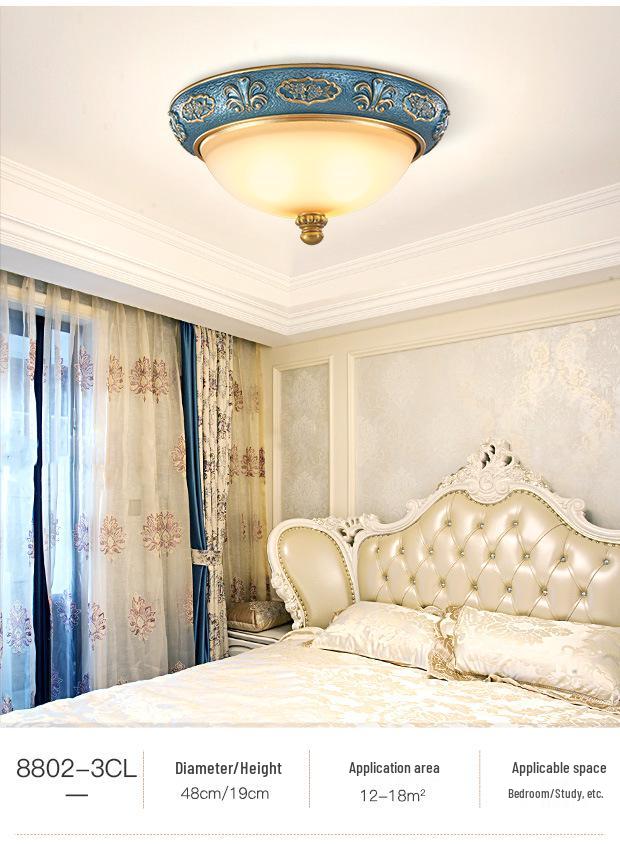 European Retro Dimmable LED Ceiling Light for Hallway, Balcony, or Bedroom