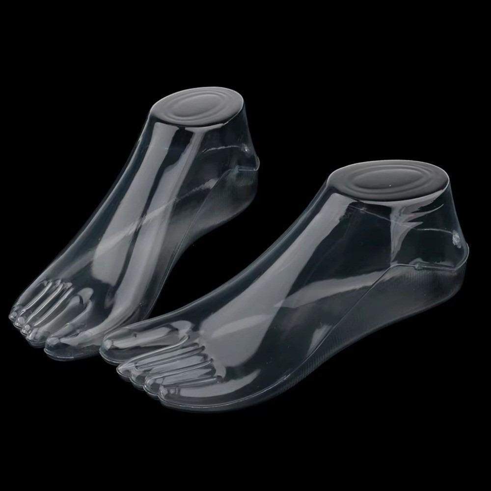 1Pair Plastic Mannequin Foot Model Hollow Sock Display Foot Female Feet  For Thong Sandal Shoe Sock