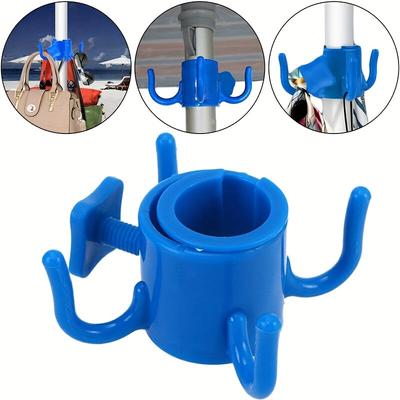 Gancho para Sombrilla de Playa Ajustable de 4 Garras para Toallas, Bolsas y Sombreros, Se Adapta a Postes de 1,91 cm a 3,2 cm Plástico Duradero Para Camping y Aventuras al Aire Libre