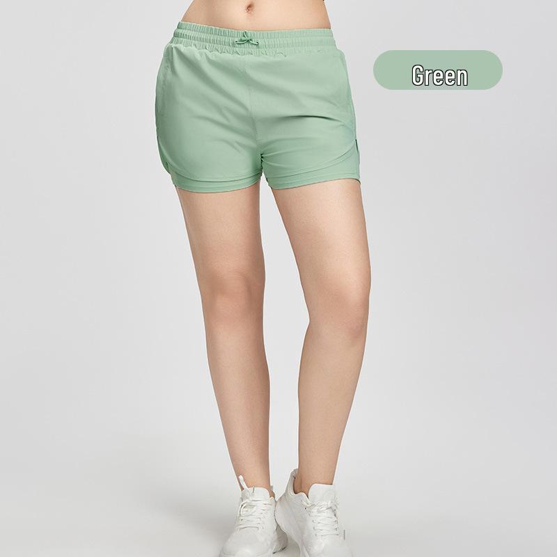 

Женские спортивные шорты больших размеров - Имитация двухслойных, Защита от просвечивания, Эластичный пояс, Шорты для йоги Size 2 (150-175 lbs)