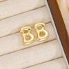 18K Polished Cute Bubble 26 Alphabet Stud Earrings - Minimalist Ear Jewelry