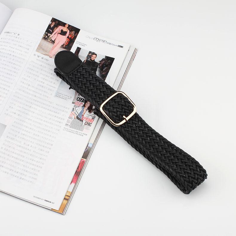 Circle Buckle Square Buckle Women'S Wax Rope Woven Belt Sweater Shirt Accessories