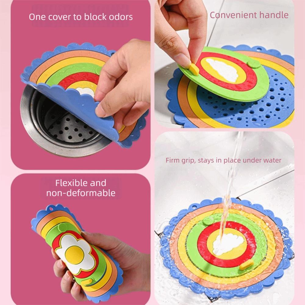 Cartoon Bathroom Drain Stopper Thickened Sink Strainer Cute Shower Suction Cup Bathroom