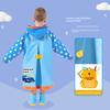 New Model Children's Raincoat, Fully Waterproof, Double Brim, Outdoor, with Backpack Space, for Boys and Girls, Suitable for Elementary School