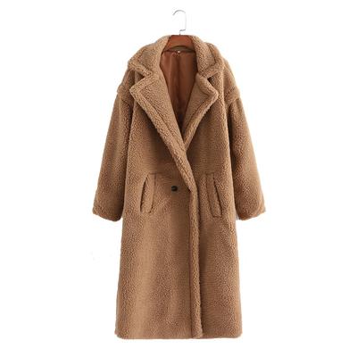 Women's Autumn and Winter Solid Color Simple Long Coat Loose Thickened Temperament Warm Trench Coat