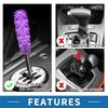 A ABSOPRO Shift Knob 15cm Stick Shift Lever Knob with 2 Adapters for Auto and Manual Vehicles Acrylic Purple